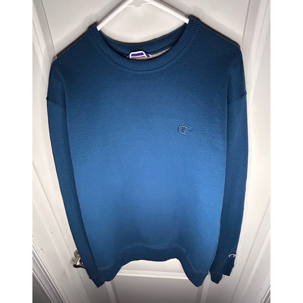 Champion Embroidered Logo Blue Crewneck Pullover Sweatshirt Sz Mens Medium NWOT